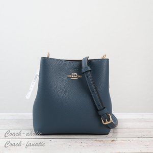 Coach C7266 Mini Town Bucket Bag Leather Crossbody in Denim